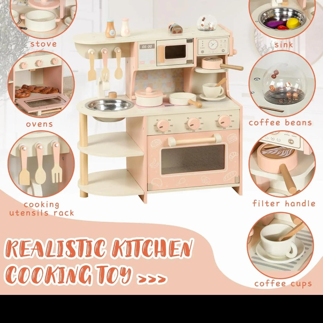 DEALZON! Wooden Play Kitchen for Kids