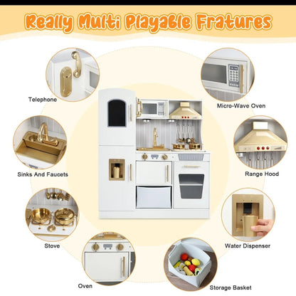 Gourmet Wooden Kids Kitchen Playset