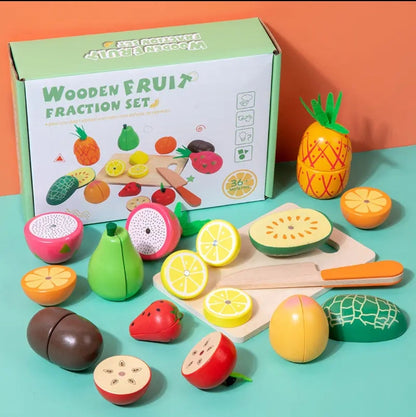 Wooden Magnetic Fruit Cutting Food Set